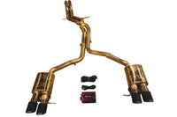 2010-2016 Audi B8, B8.5 S4, S5 3.0, 4.2L Catback T304 Stainless Steel Finished in Anodized Gold Black 3.5 Inch Outlet Tips Valvetronic Designs
